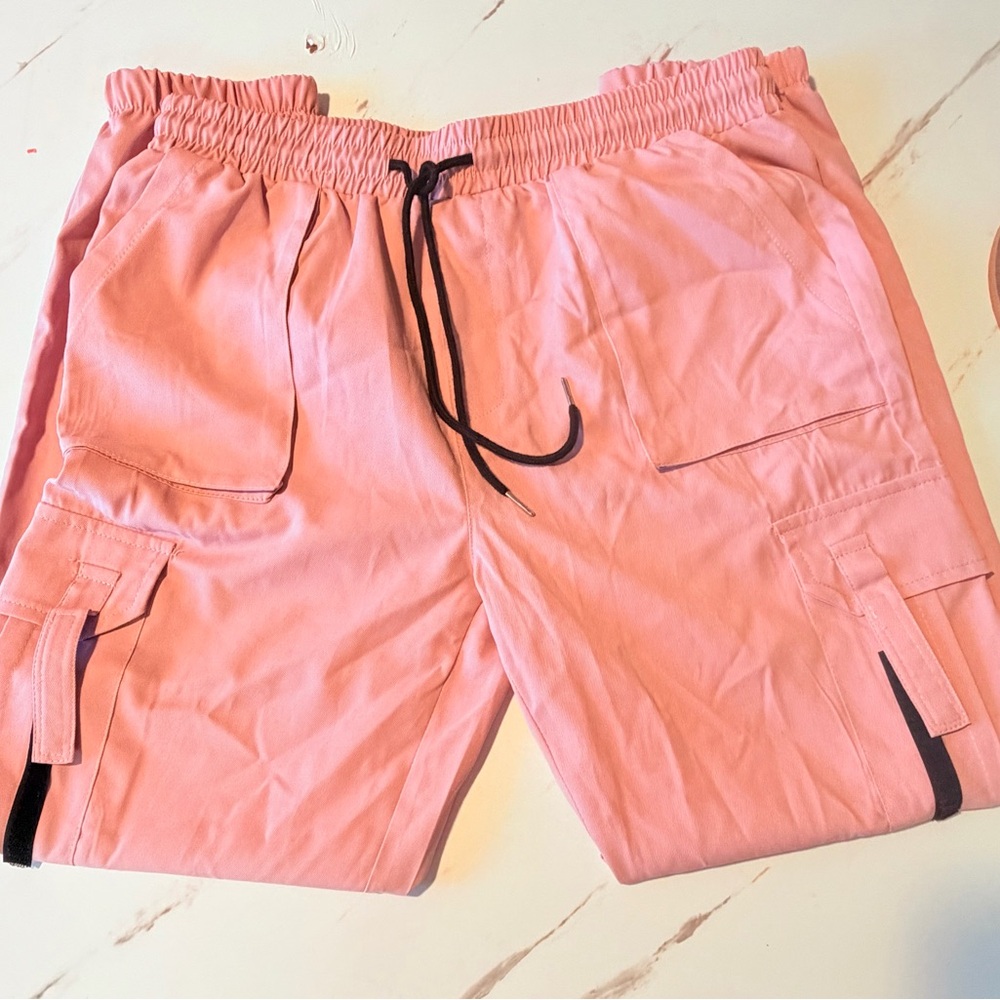 NFINITY Men's Pink Cargo Jeans